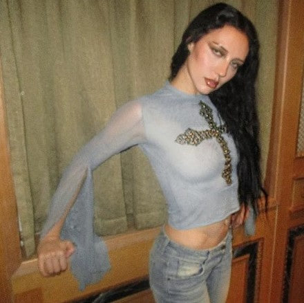 Cross Blue Crop Top