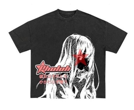 Y2k Anime Girl Star T-shirt