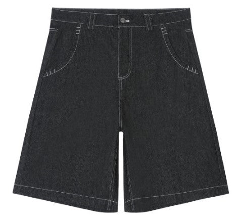 Retro Y2k Jorts embroidered with graffiti letter print
