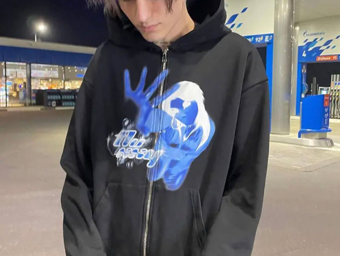 Y2k Blue Girl Zip