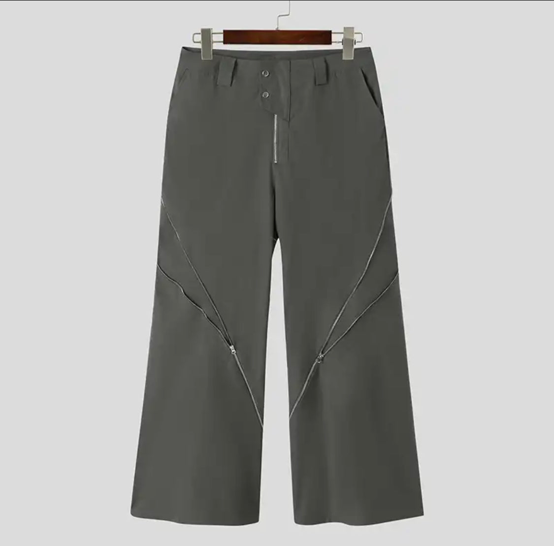 BLACK / BLUE OPIUM Y2K ZIP PANTS