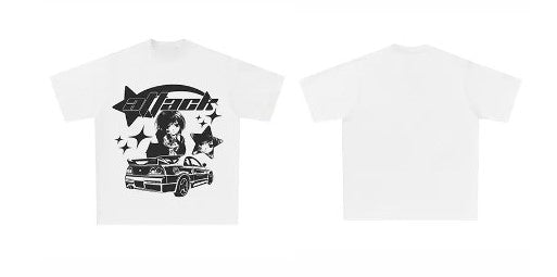 Y2k Car Girl Stars T-shirt