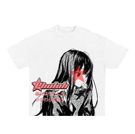 Y2k Anime Girl Star T-shirt