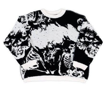 Black Skeleton Y2k Sweatshirt