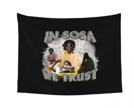 IN SOSA WE TRUST Wall Tapestry Chief Keef  95x73cm 37x29in